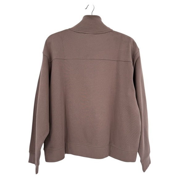 PACT Airplane Essential Terry Quarter Zip Sweatshirt in Deep Taupe Size XL NWT - Picture 2 of 11